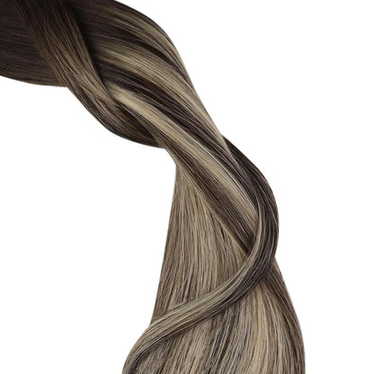 Echthaar Tape Extensions Ombre Dunkelbraun mit Blond
