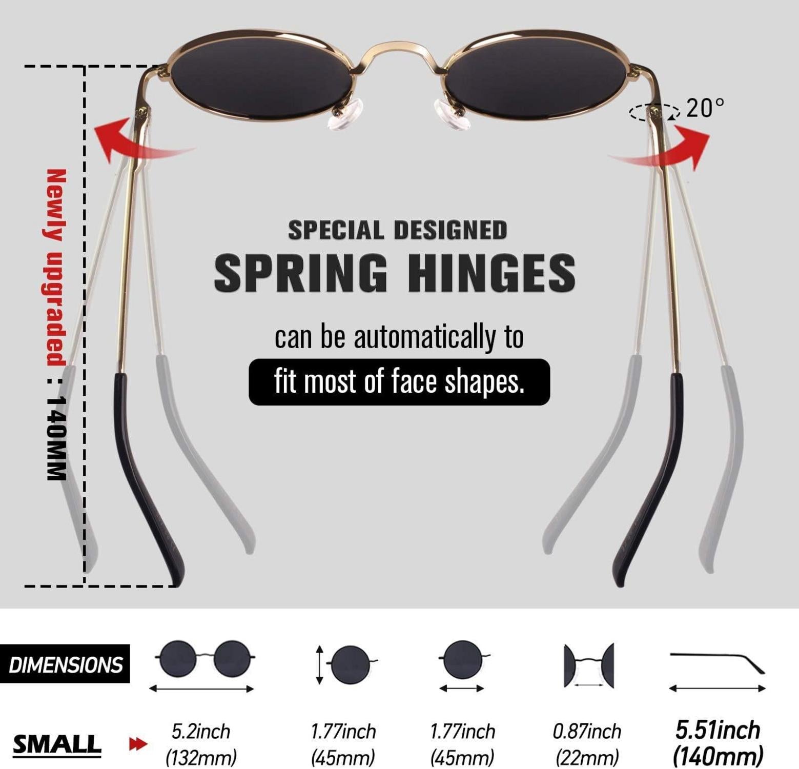 Sonnenbrille Herren Polarisiert Hippie Rund UV-Schutz Cat 3 CE