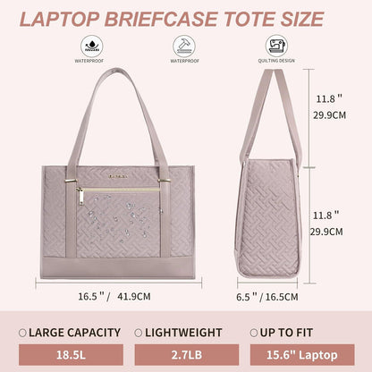 Laptoptasche Damen 15,6 Zoll Rosa Aktentasche Leicht