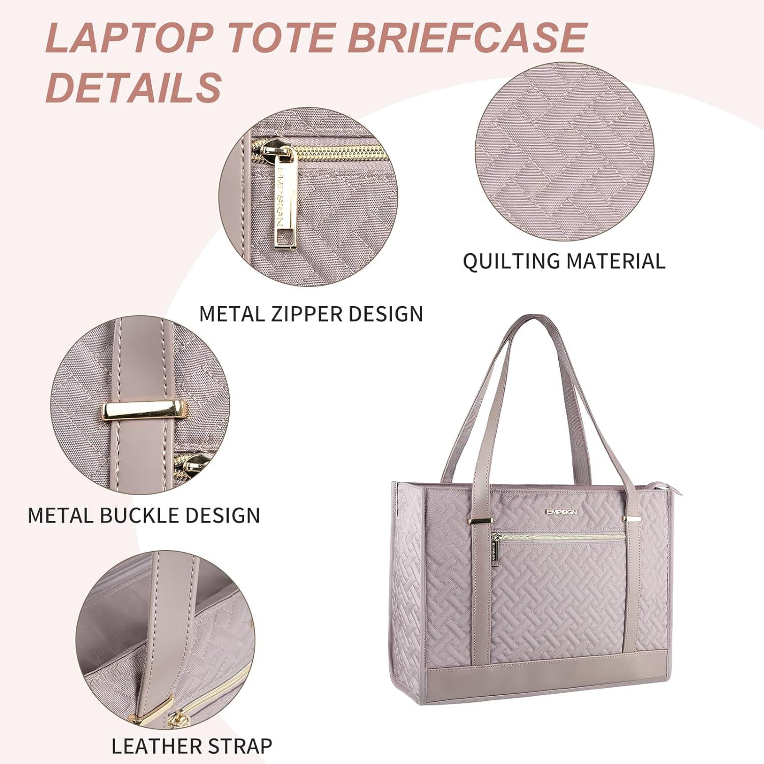 Laptoptasche Damen 15,6 Zoll Leichte Aktentasche Arbeitstasche Rose Gold