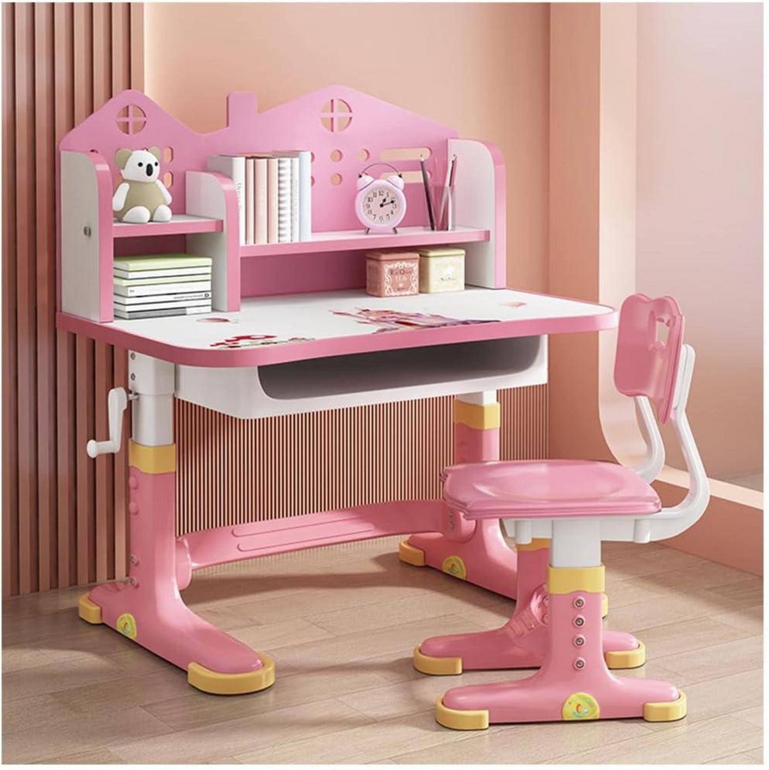 Kinder Schreibtischstuhl Set höhenverstellbar Schublade Bücherregal