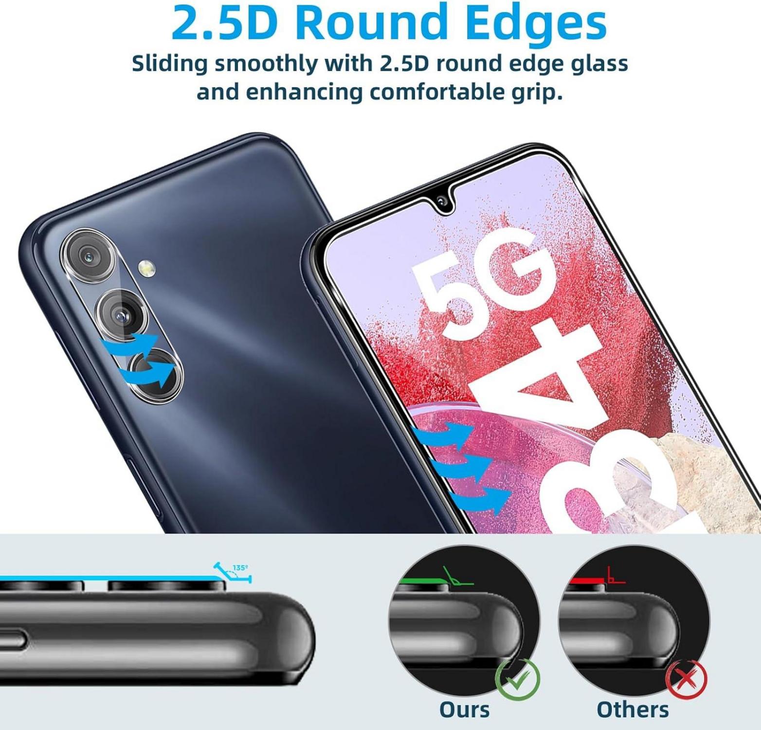 Schutzfolie Panzerglas Samsung Galaxy M34 5G Kameraschutz 9H Härte