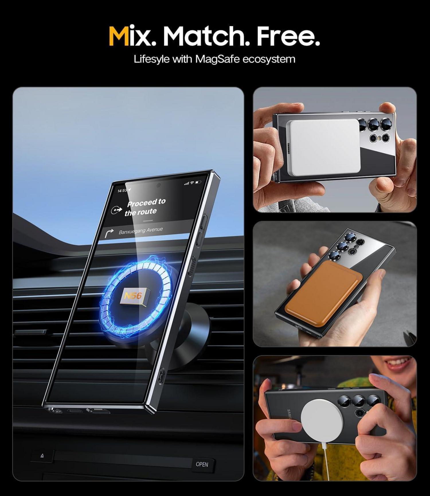 Samsung Galaxy S24 Ultra Hülle Magnetisch Mit Kameraschutz Schwarz