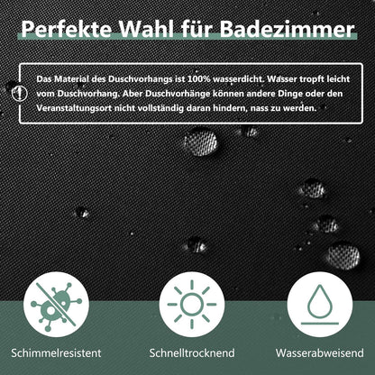 REDKEY Duschvorhang 180x220 cm Schwarz Anti-schimmel PVC