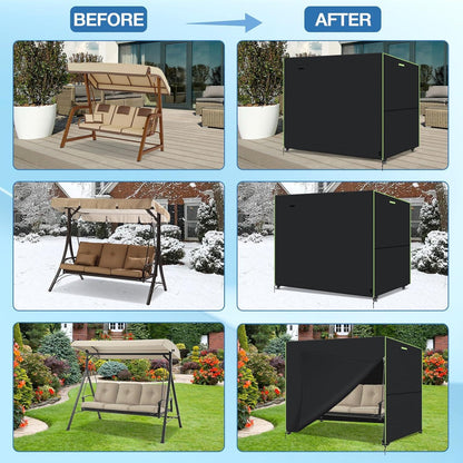 Gartenschaukel Abdeckung 2-3 Sitzer Wasserdicht Winterfest 420D Oxford