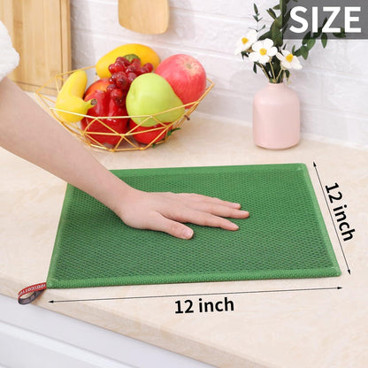 6er Set Weiche Waffel Baumwolle Geschirrtücher 30x30cm Grün