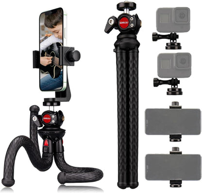 Flexibles Handy Stativ mit XL Halter, Go Pro Adapter - Set *2