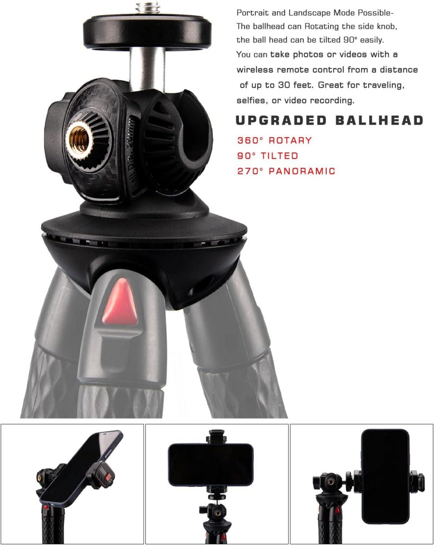 Flexibles Handy Stativ mit XL Halterung und GoPro Adapter, 2er Set