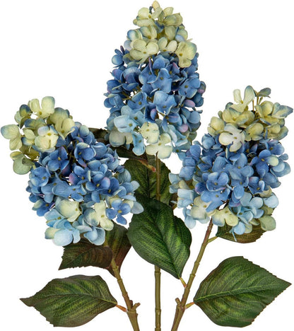 Künstliche Hortensien Dekoblumen 3er Set Dodger Blau 73CM