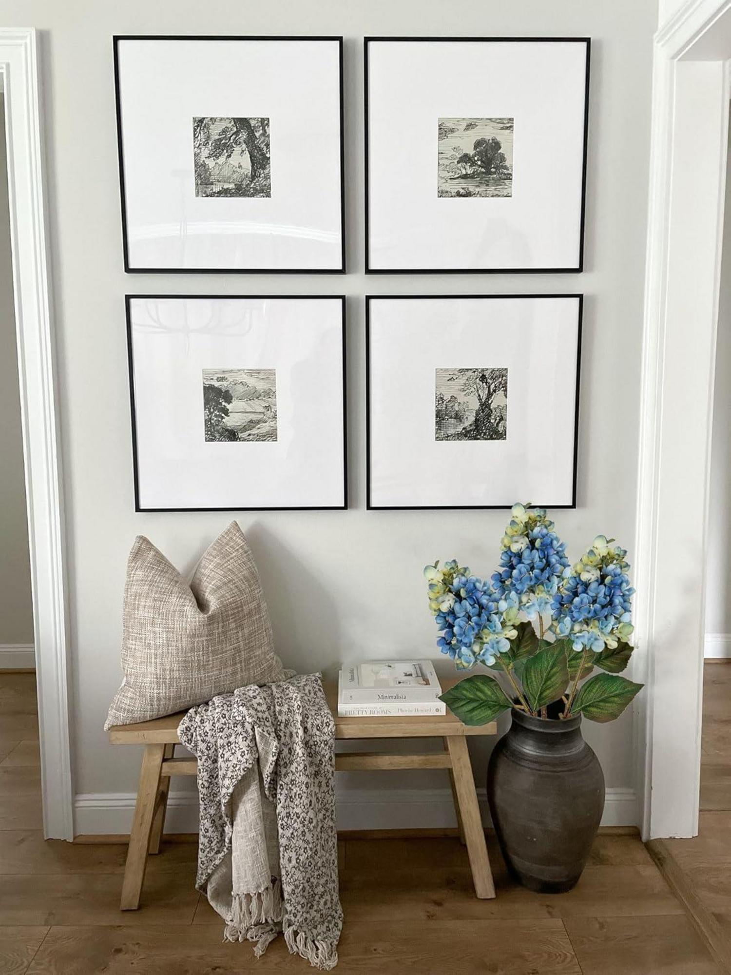 Künstliche Hortensien Blau 3er Set Kunstblumen 73CM Rispenhortensie