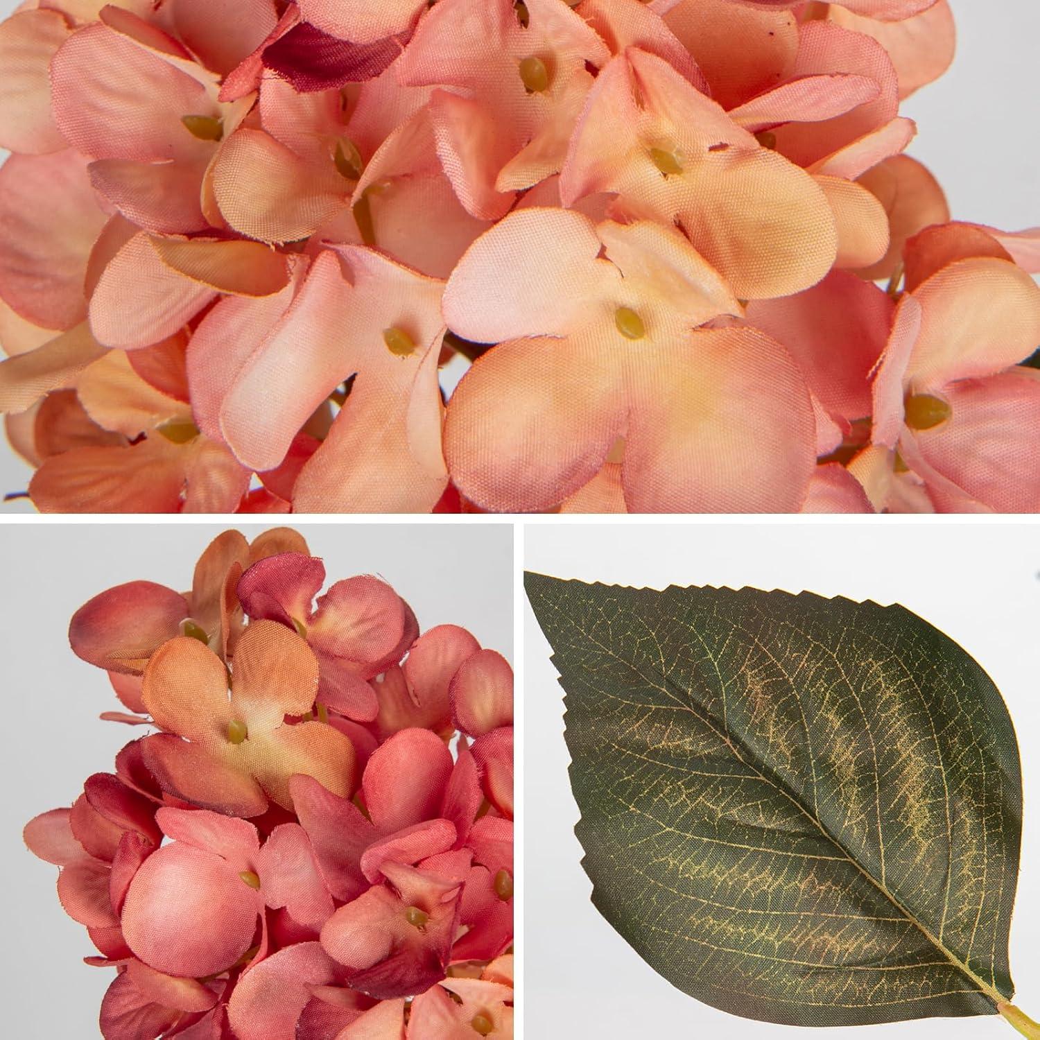 3er Set Künstliche Rispenhortensien Kunstblumen 70CM dunkelrosa