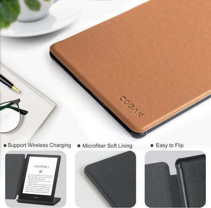 CoBak Hülle für Kindle Paperwhite 11. Gen Signature Edition - Smart-Cover in Braun
