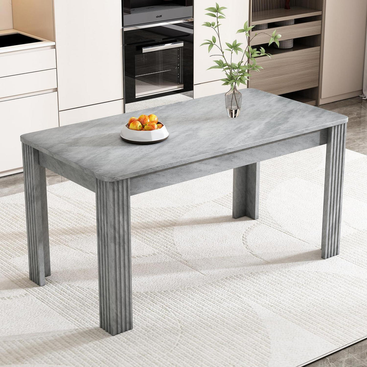 Rechteckiger Esstisch 117cm – Grau für Küche, Esszimmer & Wohnzimmer