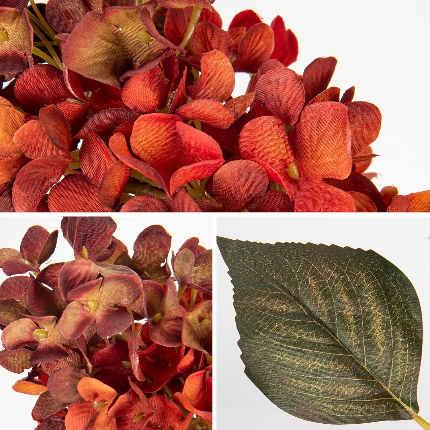 Künstliche Hortensien Rispenhortensie Orange 3er Set 73CM