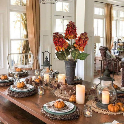 3er Set Künstliche Hortensien Kunstblumen 73CM Orange für