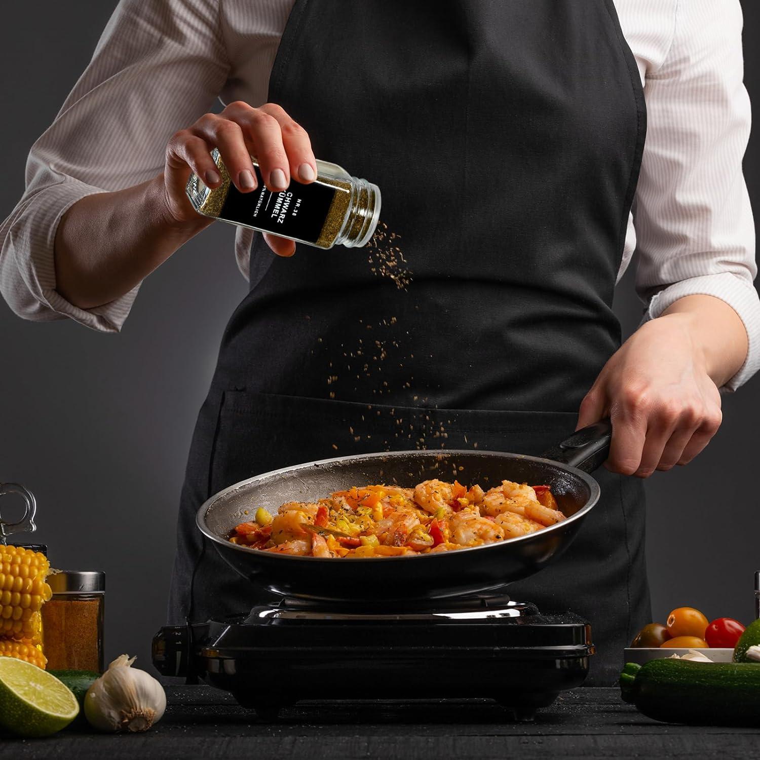 Gewürzgläser Eckig 25er Set mit Gewürzetiketten 120ml