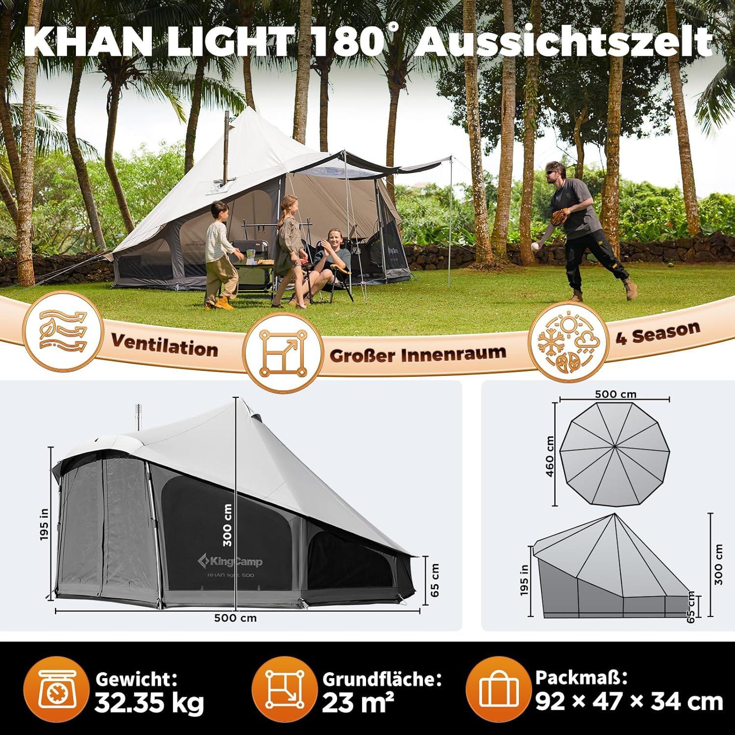 KingCamp Khan Glampingzelt 4-6 Personen Outdoor