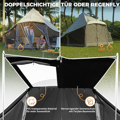 KingCamp Khan Luxus Glampingzelt 4-6 Personen 180-Grad Sichtfenster 5m