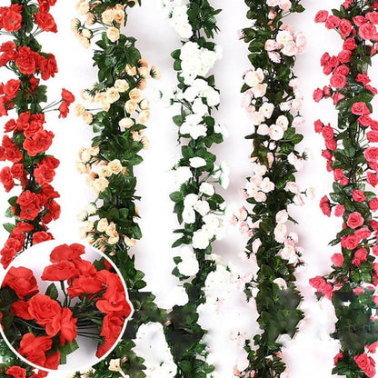 2x 1.8m Künstliche Rosen Girlande – Romantische Blütenrebe für Deko