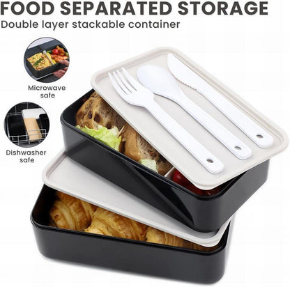 Bugucat Bento Box Japanisch 1400ML Brotdose Lunchbox Kinder Erwachsene BPA-Frei