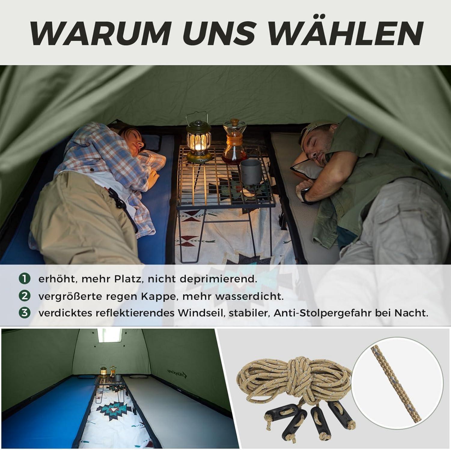 Ultraleichtes Wasserdichtes Camping Zelt für 2 Personen - Trekking Zelt, Rucksack-freundlich, Outdoor-Aktivitäten