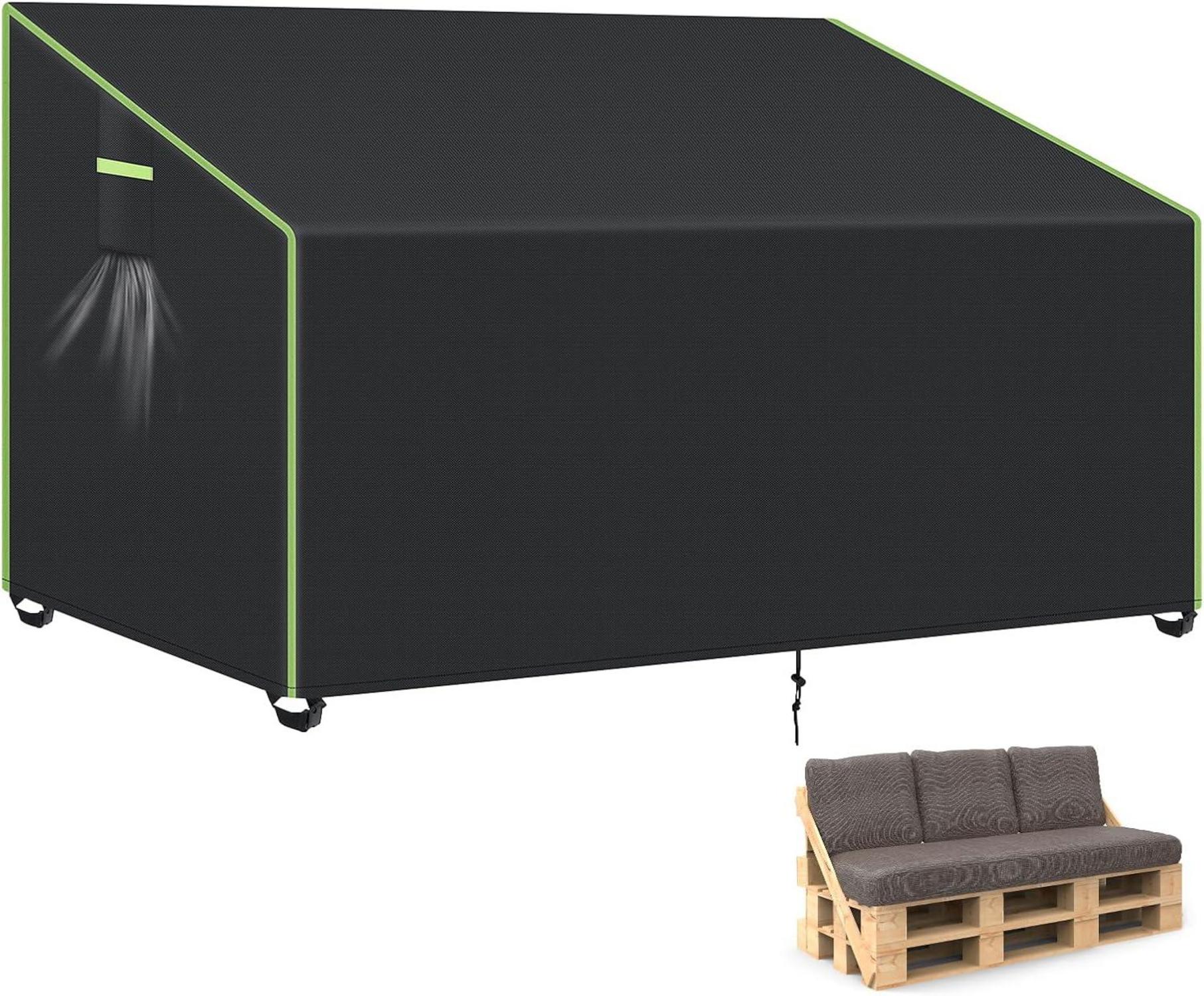 Palettenmöbel Abdeckung 200x99x89cm Outdoor Oxford Schwarz