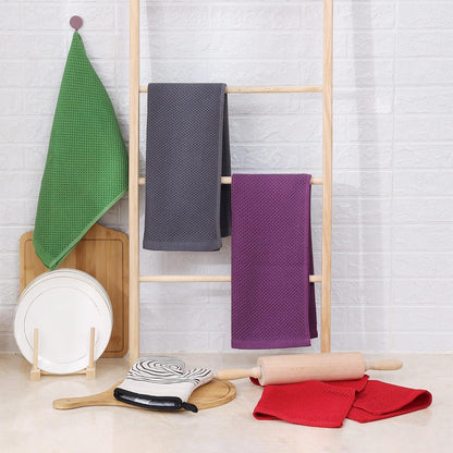 Geschirrtücher 100% Baumwolle 4er Set 32x72 cm Saugfähig Grasgrün