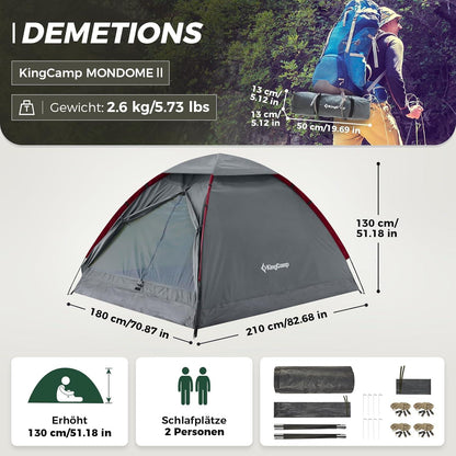 Ultraleichtes Camping Zelt für 2 Personen - Wasserdicht
