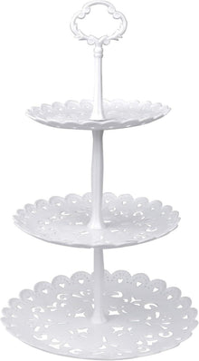 Cupcake Ständer 3 Ebenen Weiß Plastik Etagere Dessert Turm