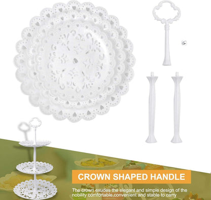 Cupcake Ständer 3 Ebenen Weiß Plastik Etagere Dessert Turm