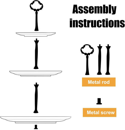 Anseom Tortenständer 3 Ebenen Cupcake Ständer Weiß Plastik Etagere Dessert Turm Hochzeit Geburtstagsparty