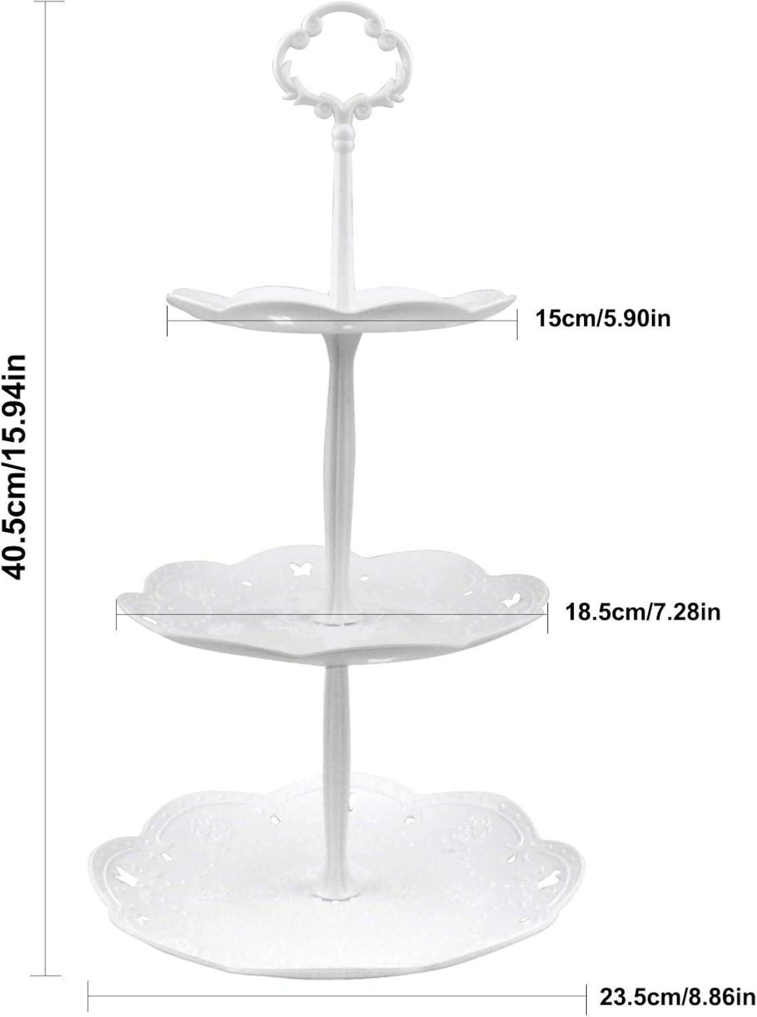 Anseom 3-stöckiger Cupcake Tortenständer Weiß Plastik Etagere Hochzeit_birthda