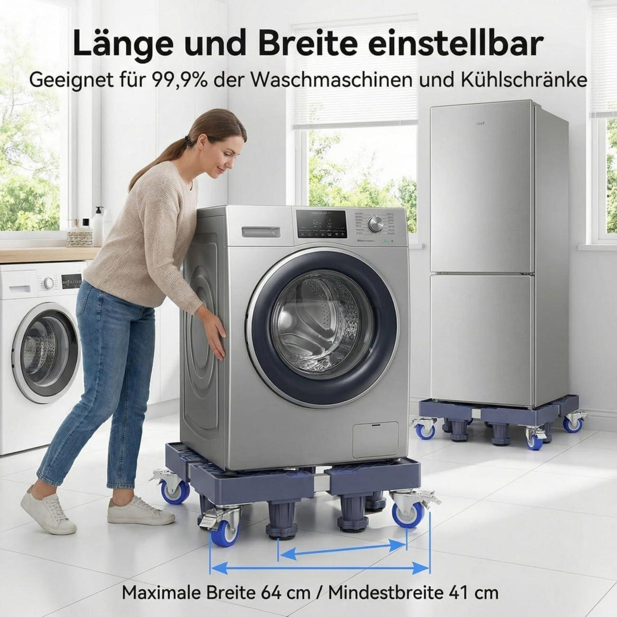 Waschmaschinen Untergestell mit Rädern – Höhenverstellbar & Stabil