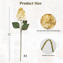 Briful 3er Set Weiße Kunsthortensien 73CM Rispenhortensie