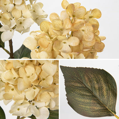 Künstliche Hortensien Rispenhortensie 3er Set weiß 73CM