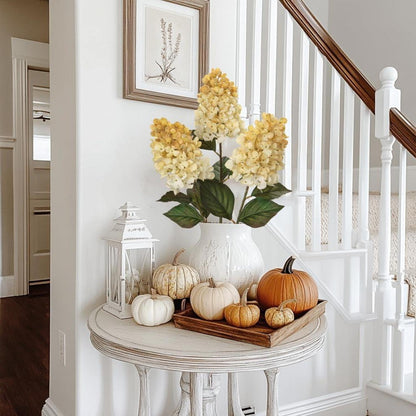 Künstliche Hortensien 3er Set rispen Hortensie 73CM weiß Blumengesteck Herbstdekoration