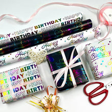 3 Rollen Geschenkpapier Set 43 cm x 3 m Happy Birthday