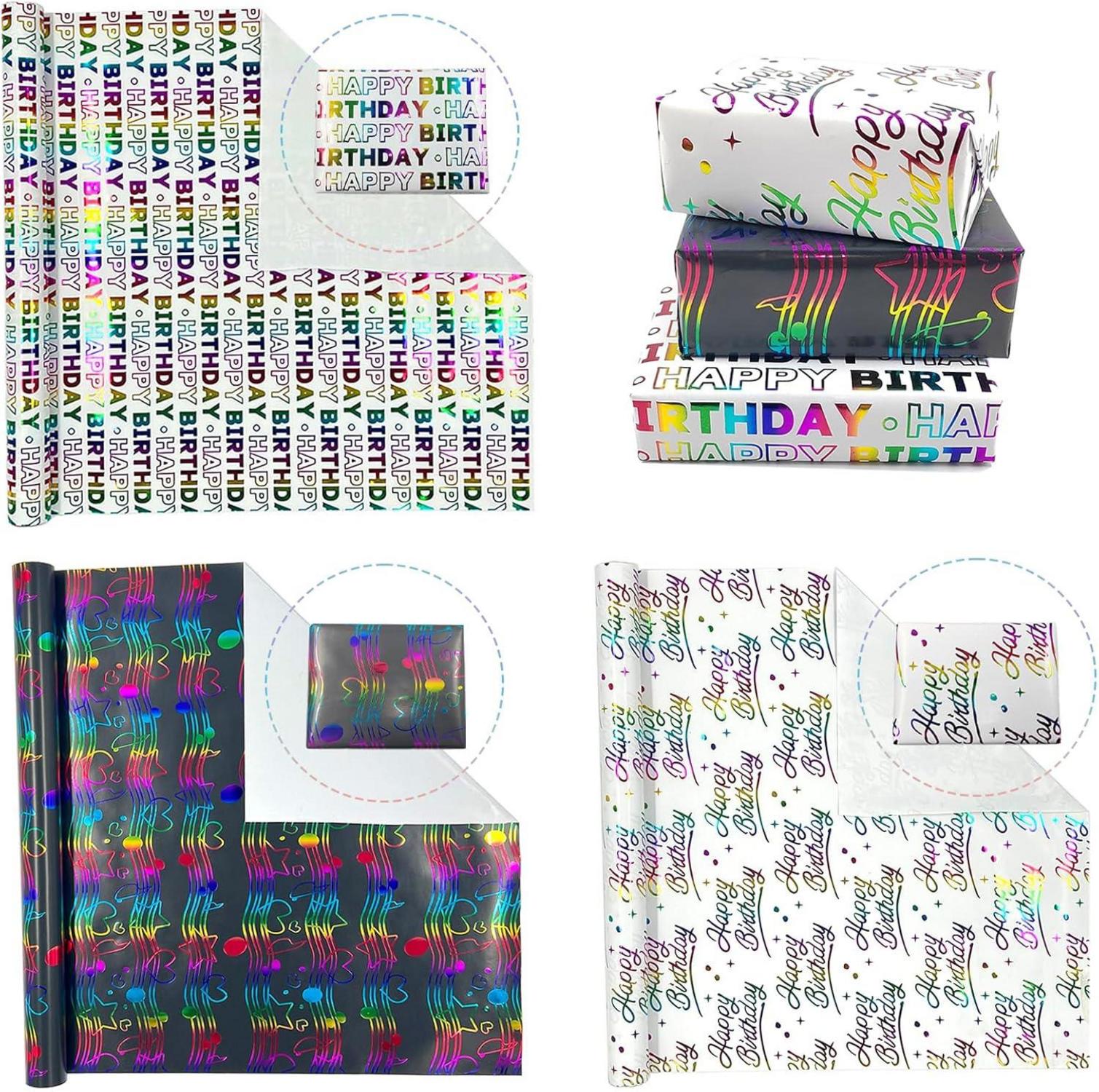 Geschenkpapierrollen 43cm x 3m Geburtstag Weihnachten Hochzeit Party deco