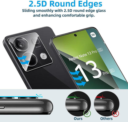 Panzerglas Xiaomi Redmi Note 13 Pro 5G Schutzfolie 9H Härte Kamera Schutz 2 Stück