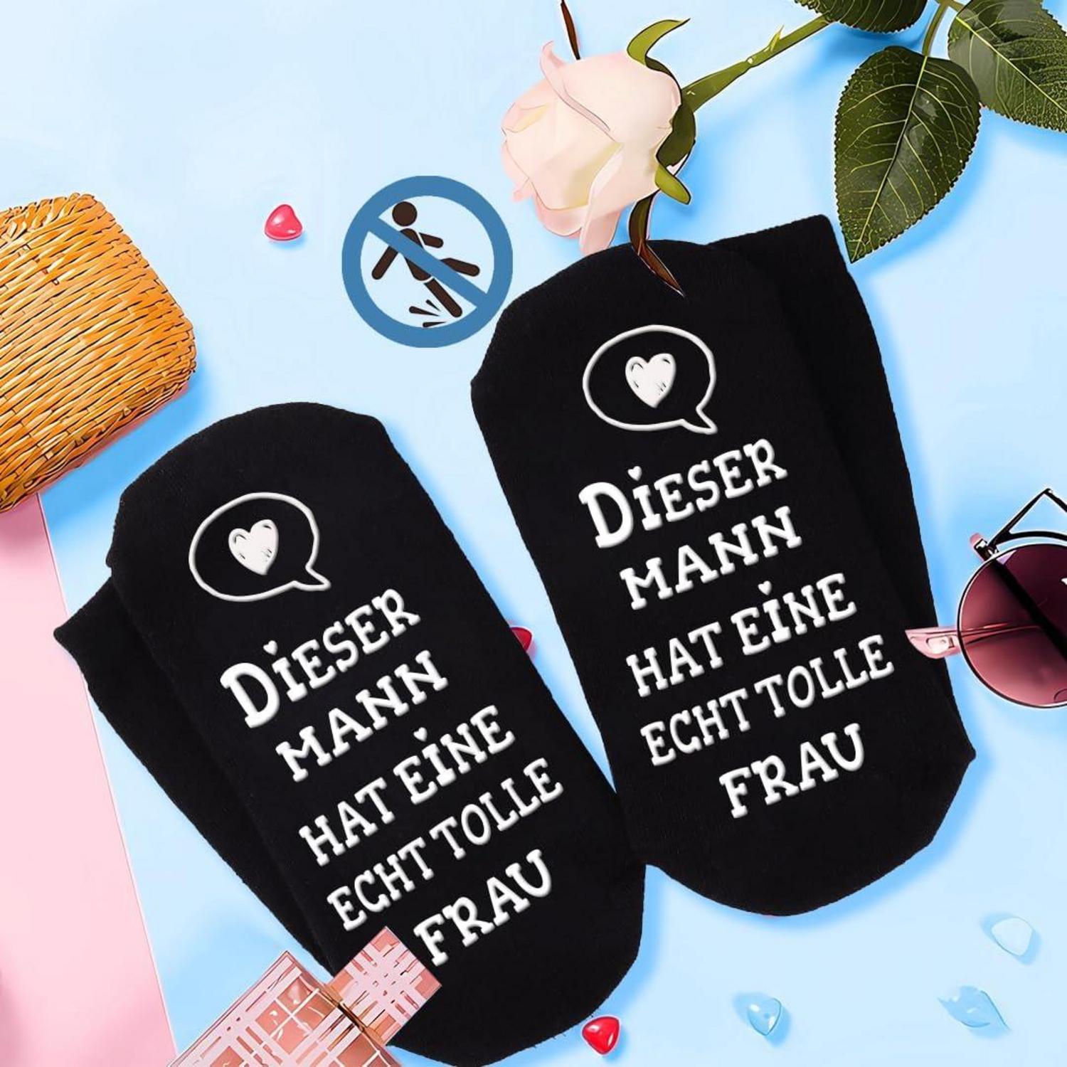 Partner Socken Set Valentinstag Hochzeitstag Geschenk Schwarz Paarsocken Humor Spruch