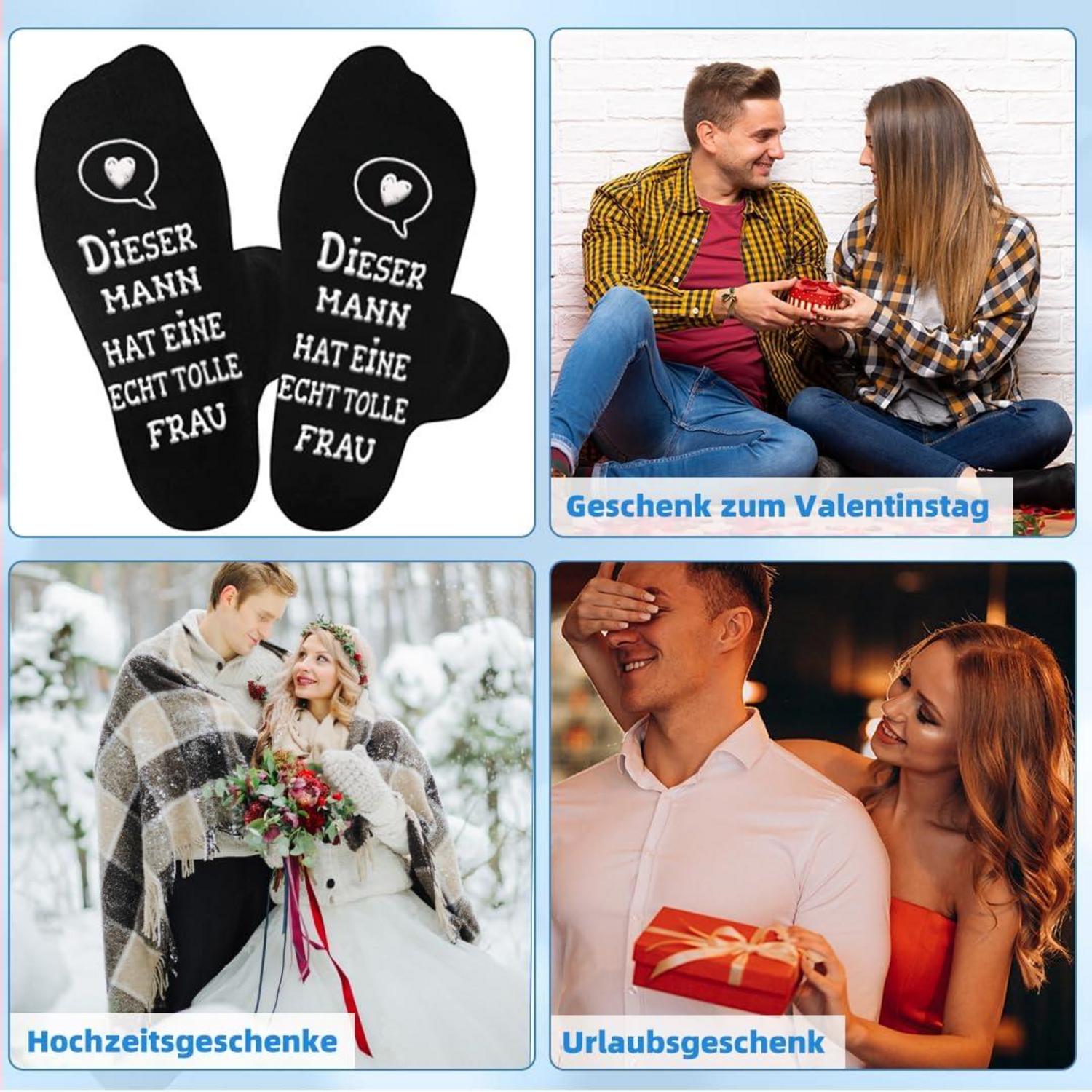 Partner Socken lustig Schwarz Baumwolle Valentinstag Geschenk