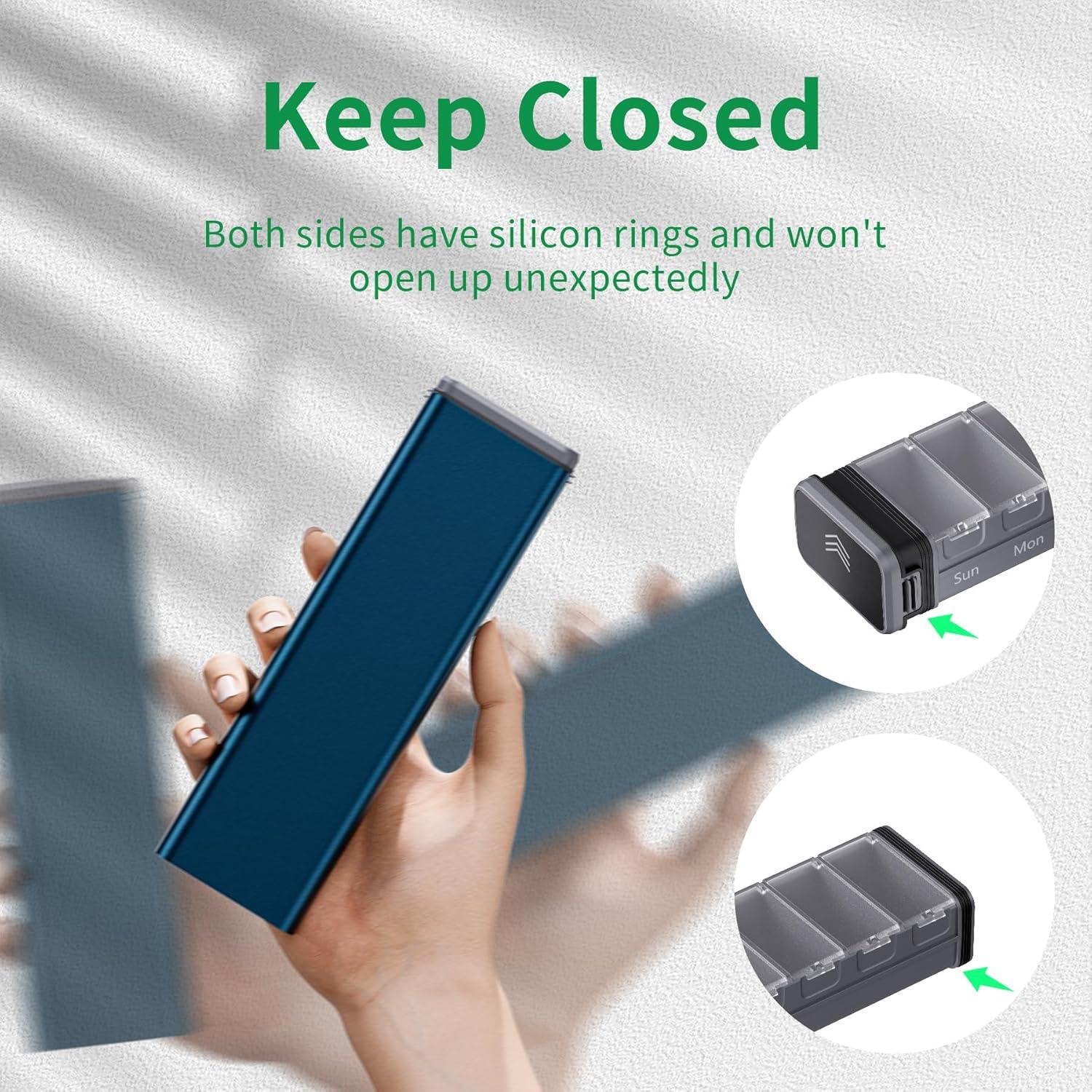 Wöchentliche Pillenbox Tage Aluminium Pillendose Vitamine