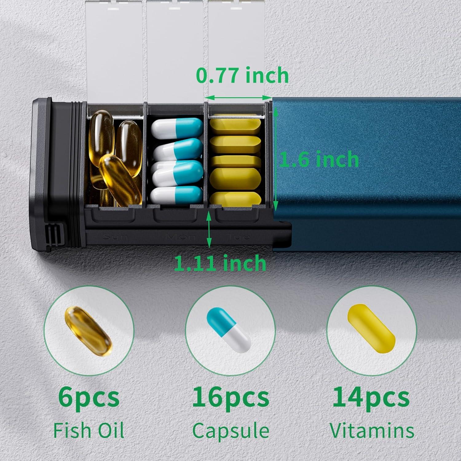 Tablettenbox 7 Tage Pillendose Aluminium Vitamine Medikamente