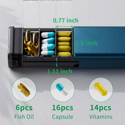 Tablettenbox 7 Tage Pillendose Aluminium Vitamine Medikamente