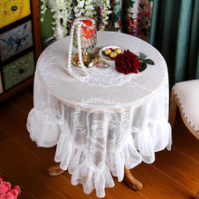 Vintage Spitze Tischdecke Blumenstickerei 150x150cm
