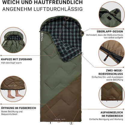 KingCamp Deckenschlafsack Warmer Outdoor Schlafsack 300g/400g Erwachsene