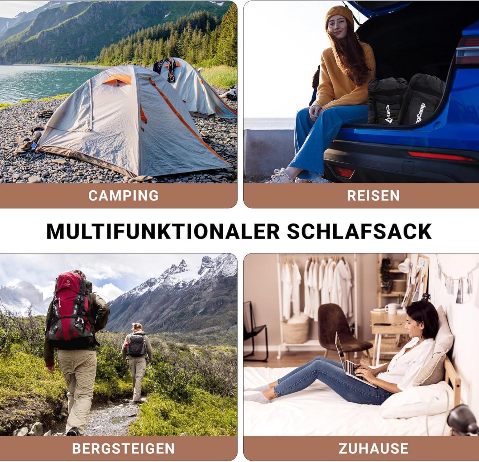 KingCamp Deckenschlafsack Warmer Outdoor Schlafsack 300g/400g Erwachsene