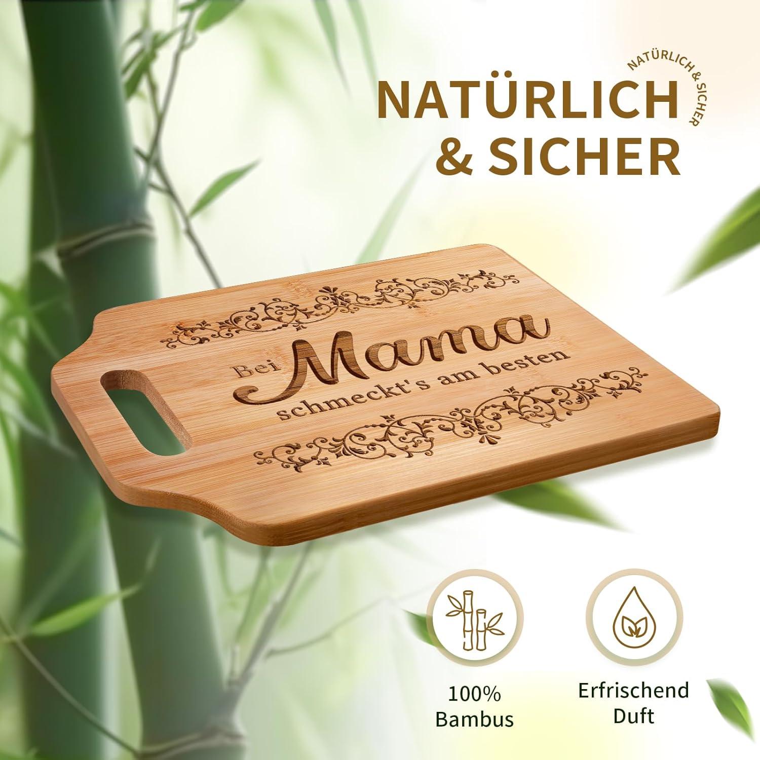 Graviertes Bambus Schneidebrett Geschenkidee Mama-1
