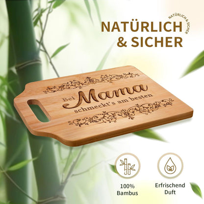 Graviertes Bambus Schneidebrett Geschenkidee Mama-1