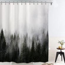 Wald Duschvorhang 180x200 Antischimmel Grün Textil Magnet